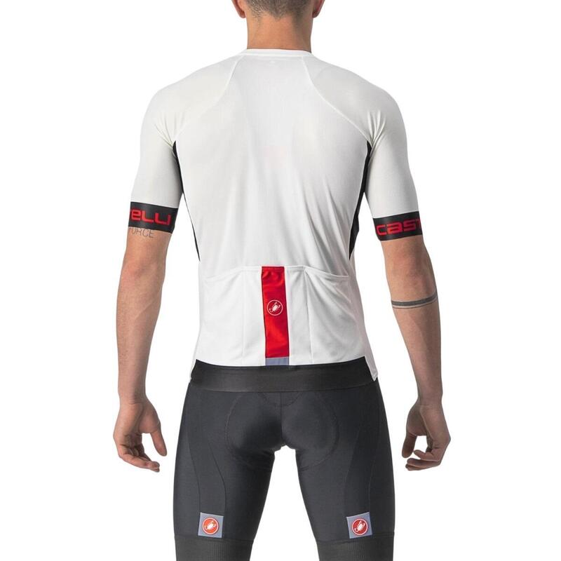 Tricou ciclism barbati cu maneca scurta Entrata VI jersey - alb negru rosu
