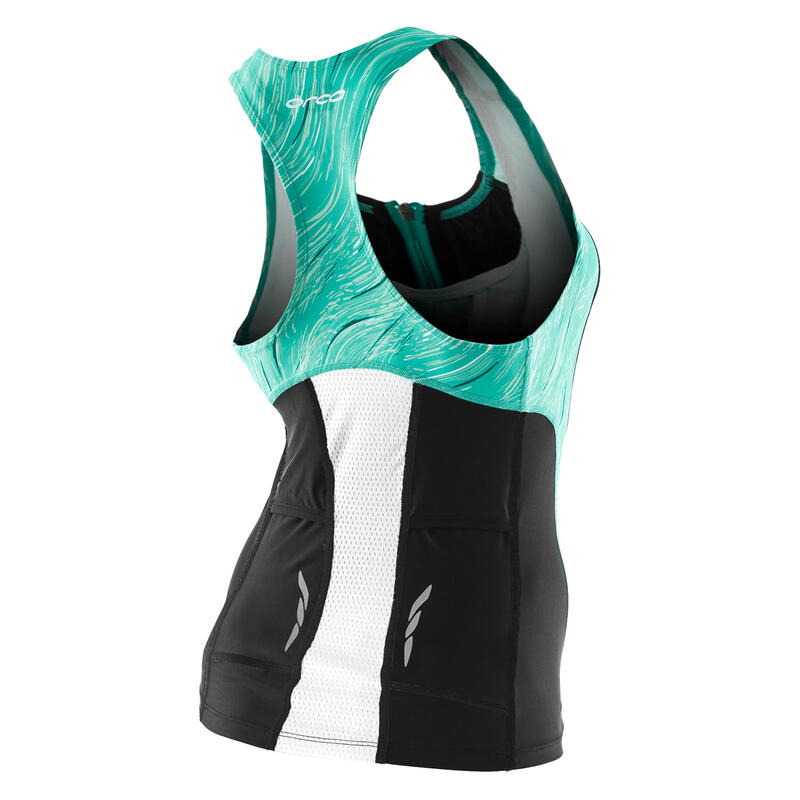 Core Singlet Top triatlon negru-turcoaz