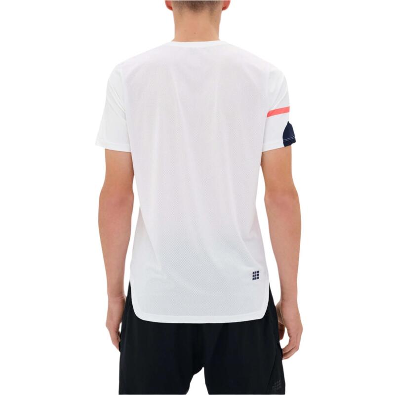 Tricou tehnic - the run shirt round neck short sleeve v5 - white | geometrics