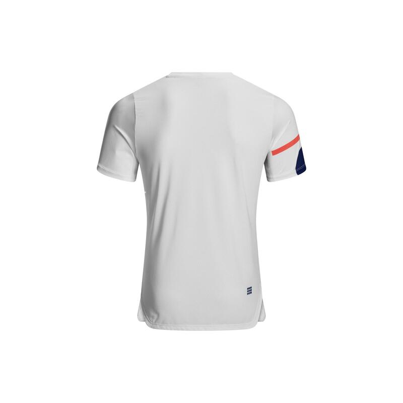 Tricou tehnic - the run shirt round neck short sleeve v5 - white | geometrics
