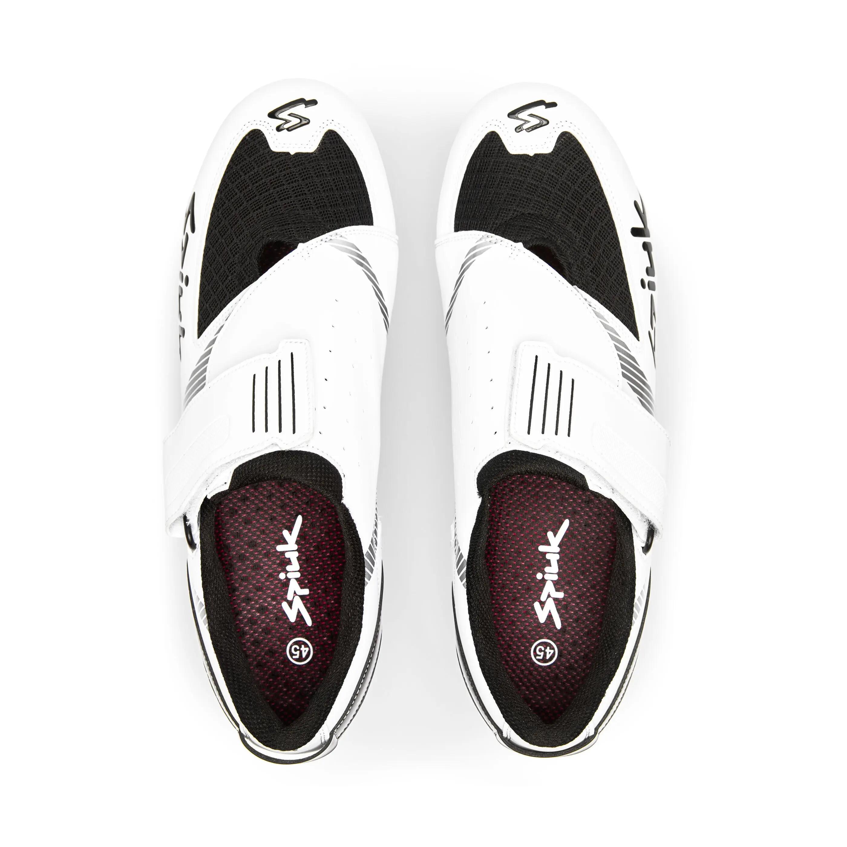 Pantofi ciclism triatlon TRIENNA TRI Carbon shoes - alb mat negru 2/5