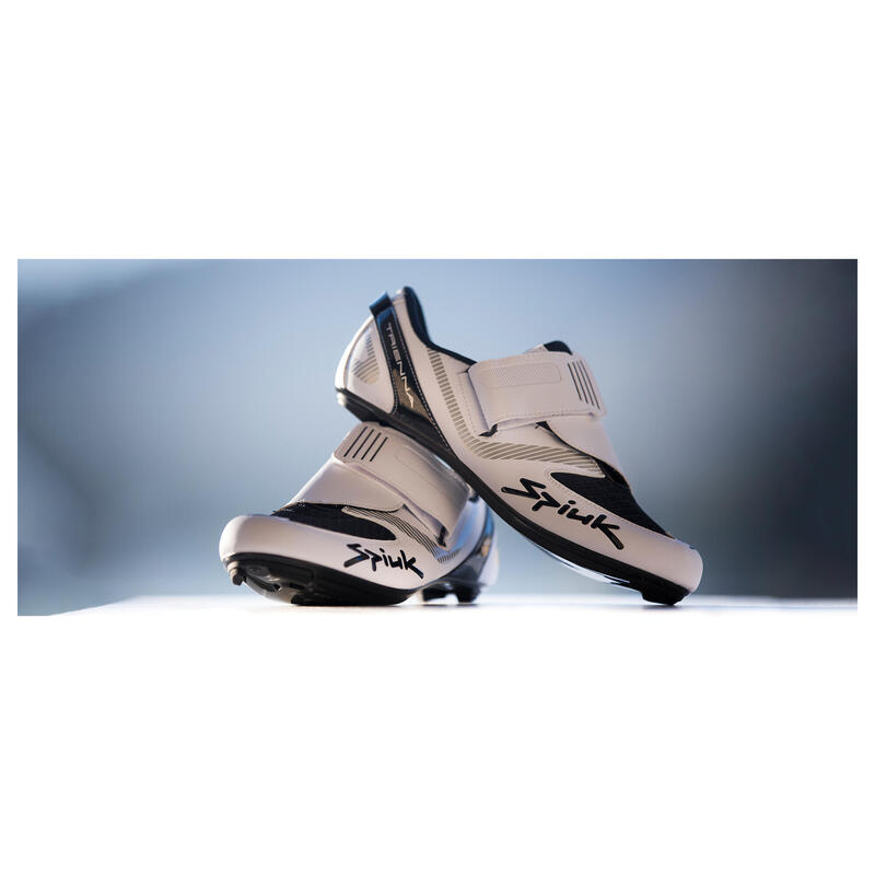 Pantofi ciclism triatlon TRIENNA TRI Carbon shoes - alb mat negru