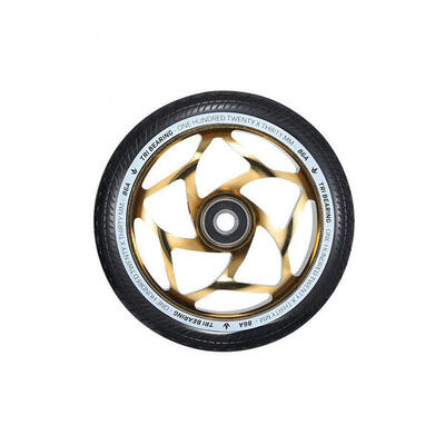 Stompe wiel drievoudige lager 120mm x 30mm - kleur - zwart/goud
