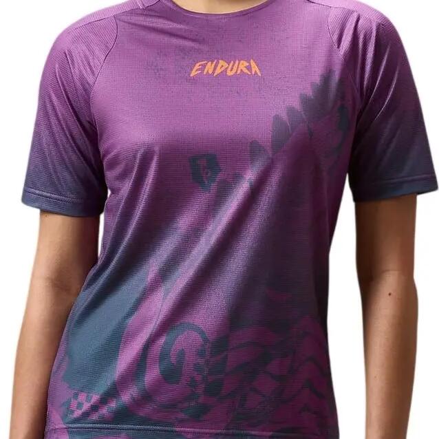 Endura Singletrack Print Purple Women's Short-Sleeve Jersey
