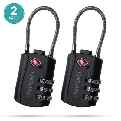 Travelnet Lucchetto da viaggio TSA con combinazione Set da 2