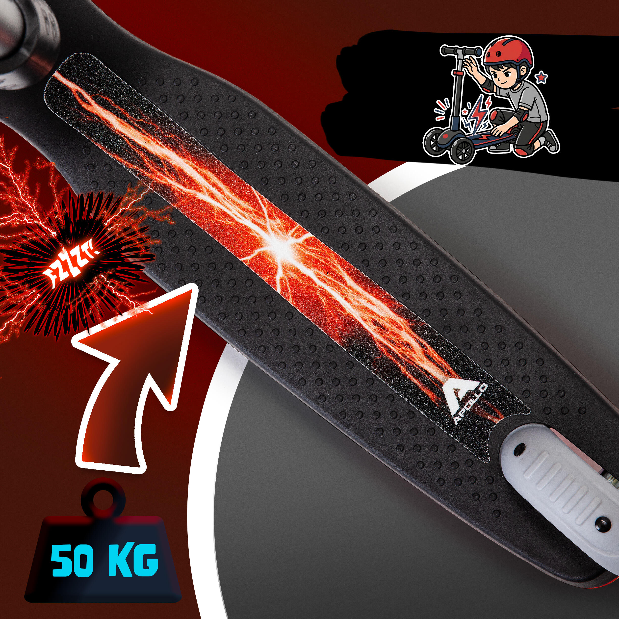 Apollo Whizzie Monopattino LED Bambini, 3 Ruote Regolabile in Altezza 3/5