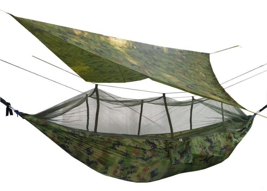 Hamac de camping avec moustiquaire et bâche imperméable 1/1