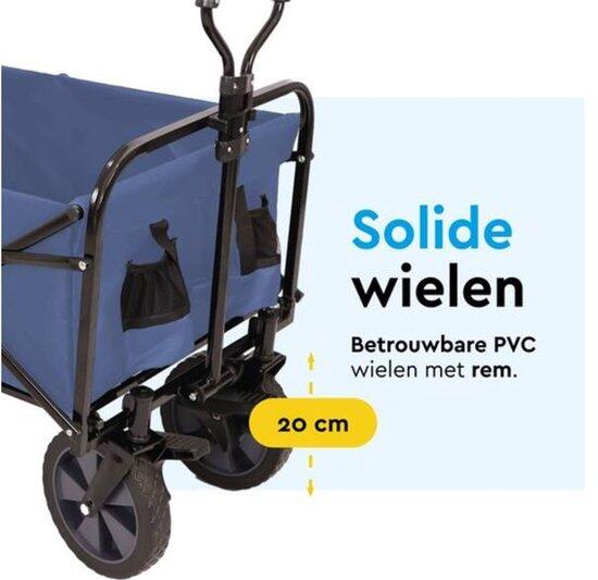 BRASQ Bolderkar Opvouwbaar - 100 Liter - 80 KG Draagkracht - Blauw 7/10