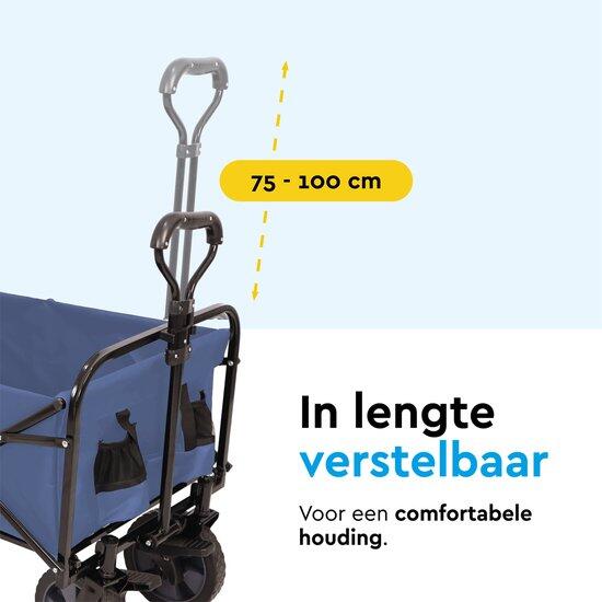 BRASQ Bolderkar Opvouwbaar - 100 Liter - 80 KG Draagkracht - Blauw 5/10