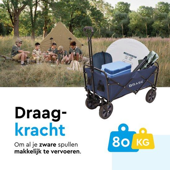 BRASQ Bolderkar Opvouwbaar - 100 Liter - 80 KG Draagkracht - Blauw 2/10
