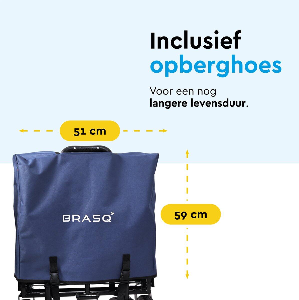 BRASQ Bolderkar Opvouwbaar - 100 Liter - 80 KG Draagkracht - Blauw 10/10