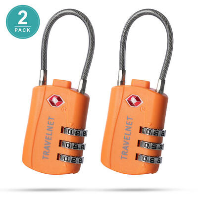 Travelnet Lucchetto da viaggio TSA con combinazione Set da 2