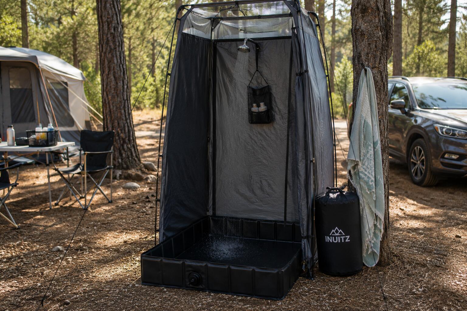 Plato de ducha plegable camping y baño mascotas 4/4