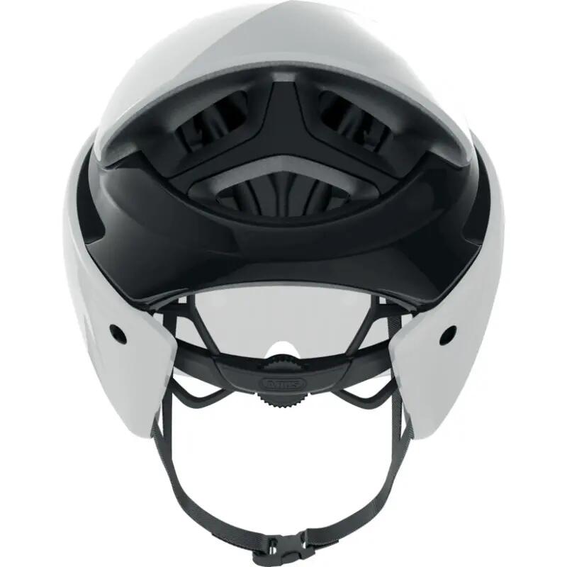Casca ciclism sosea triatlon Gamechanger tri helmet - alb lucios negru 2/4