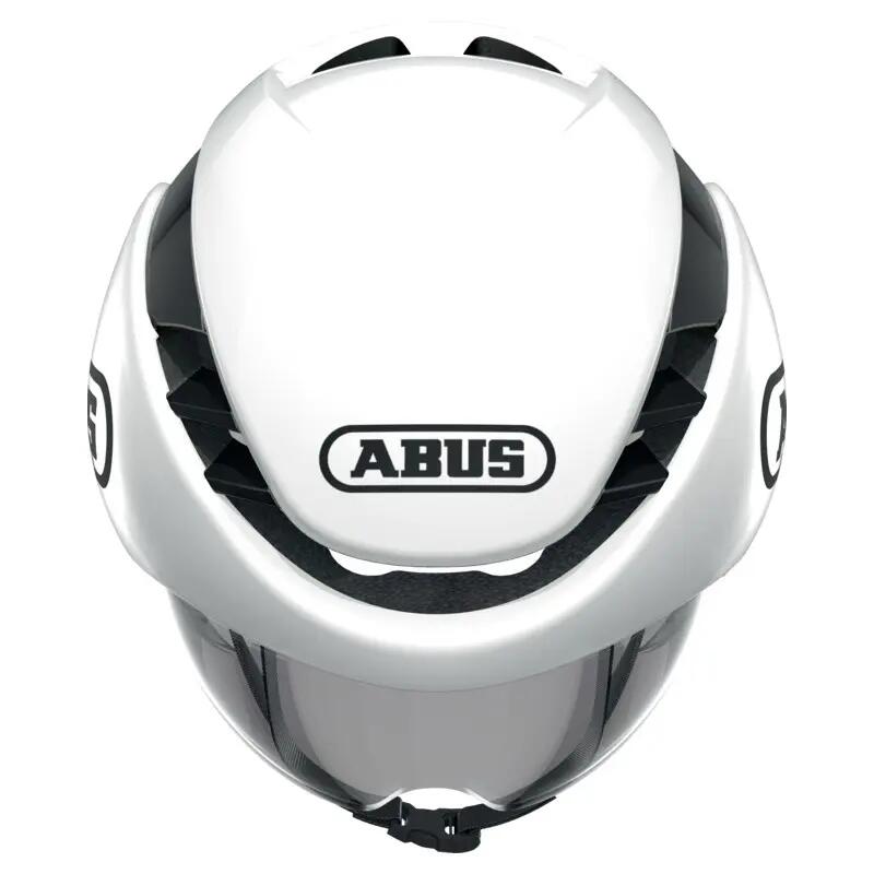 Casca ciclism sosea triatlon Gamechanger tri helmet - alb lucios negru 3/4