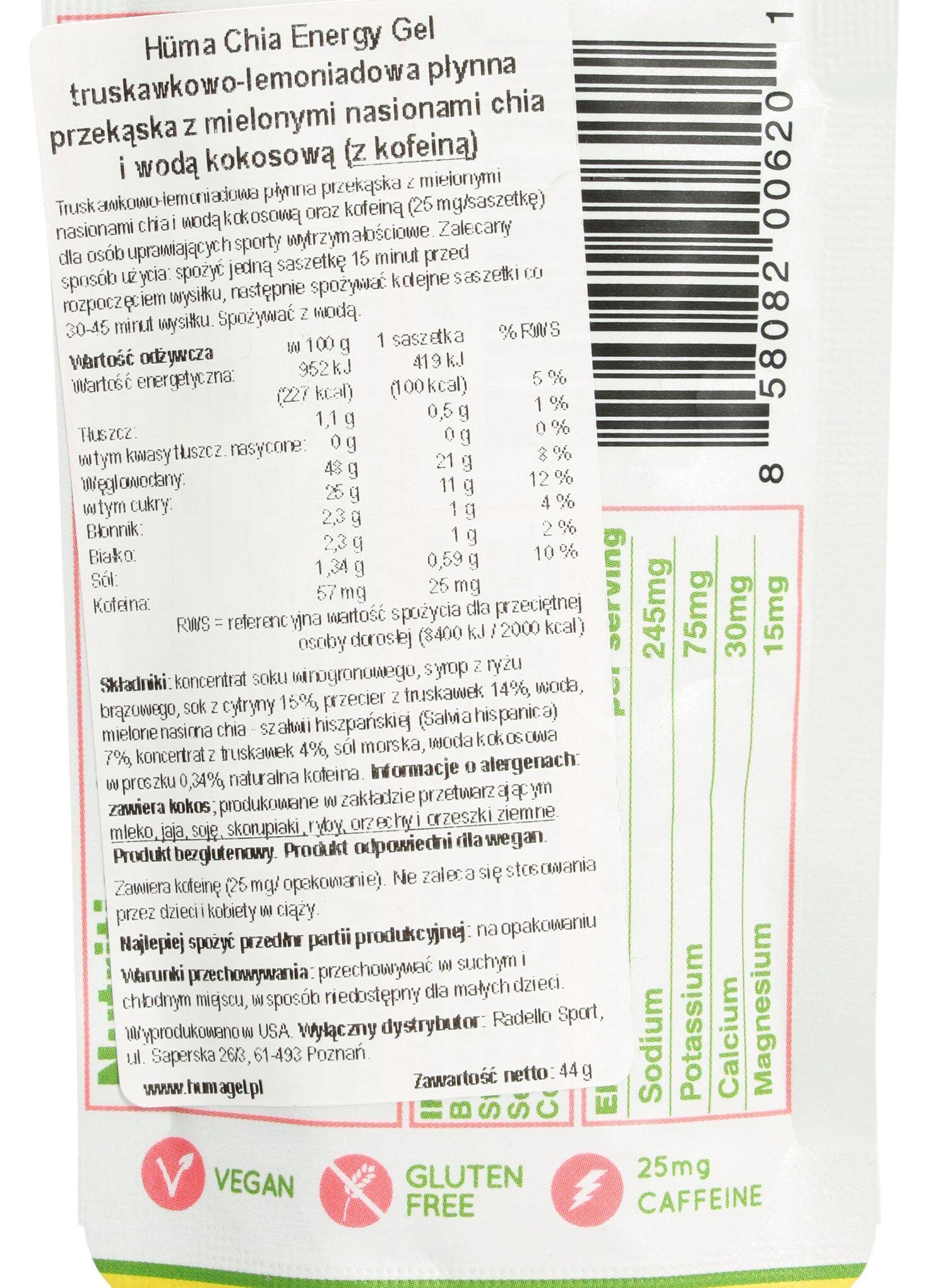 Żel energetyczny Huma Gel Plus - strawberry/lemon 4/4