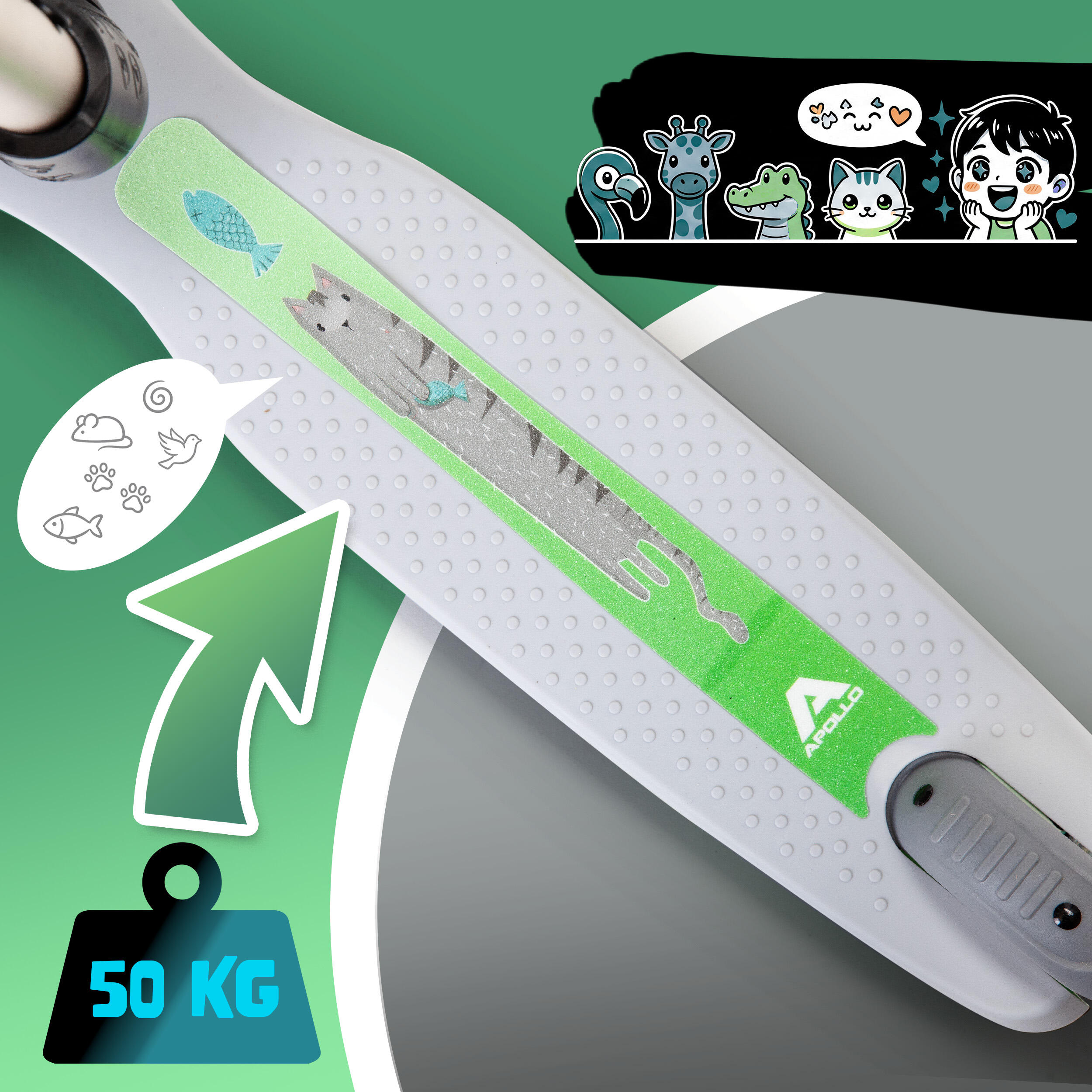 Apollo Whizzie Monopattino LED Bambini, 3 Ruote Regolabile in Altezza 3/5