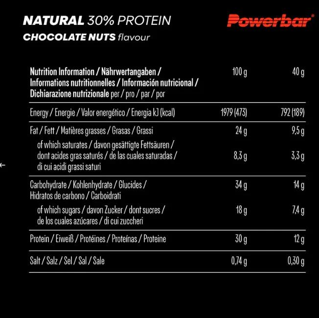 Baton proteic Protein+ 30% ciocolata si alune 40gr 2/2