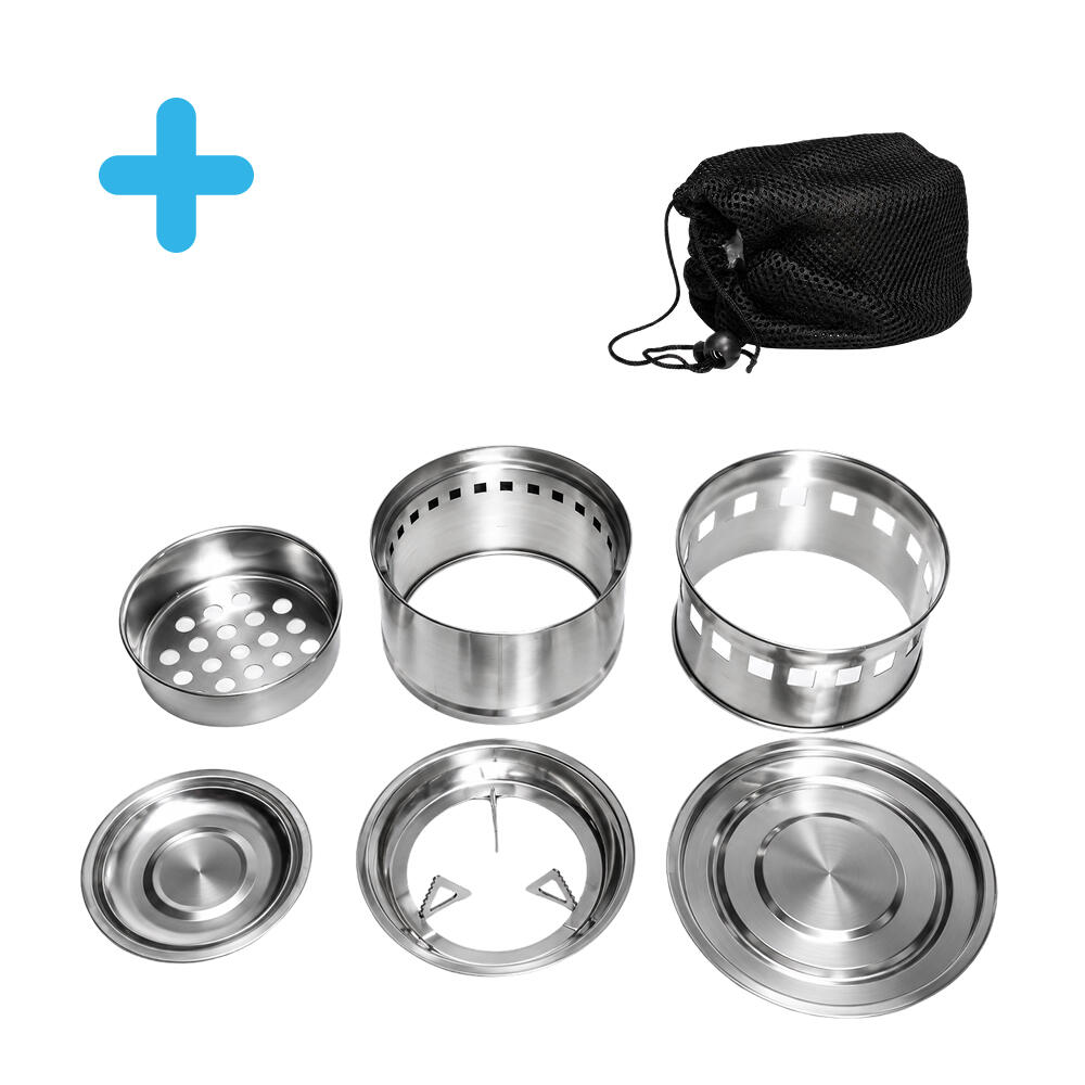 Cocina de Leña Portátil de Acero Inoxidable con Doble Pared y Bolsa transporte 3/5