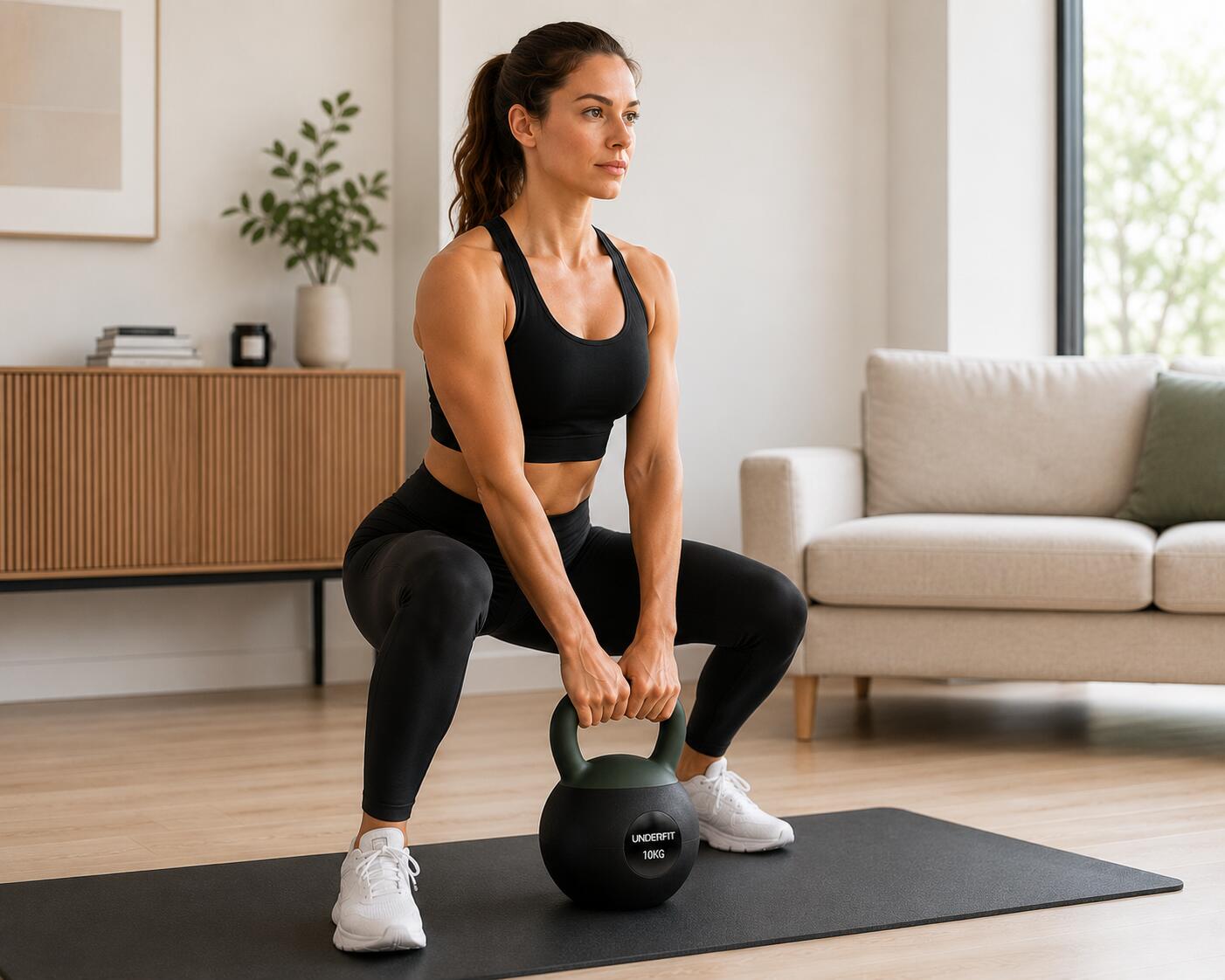 Kettlebells Soft UNDERFIT 10 kg - Tactical Green 6/15