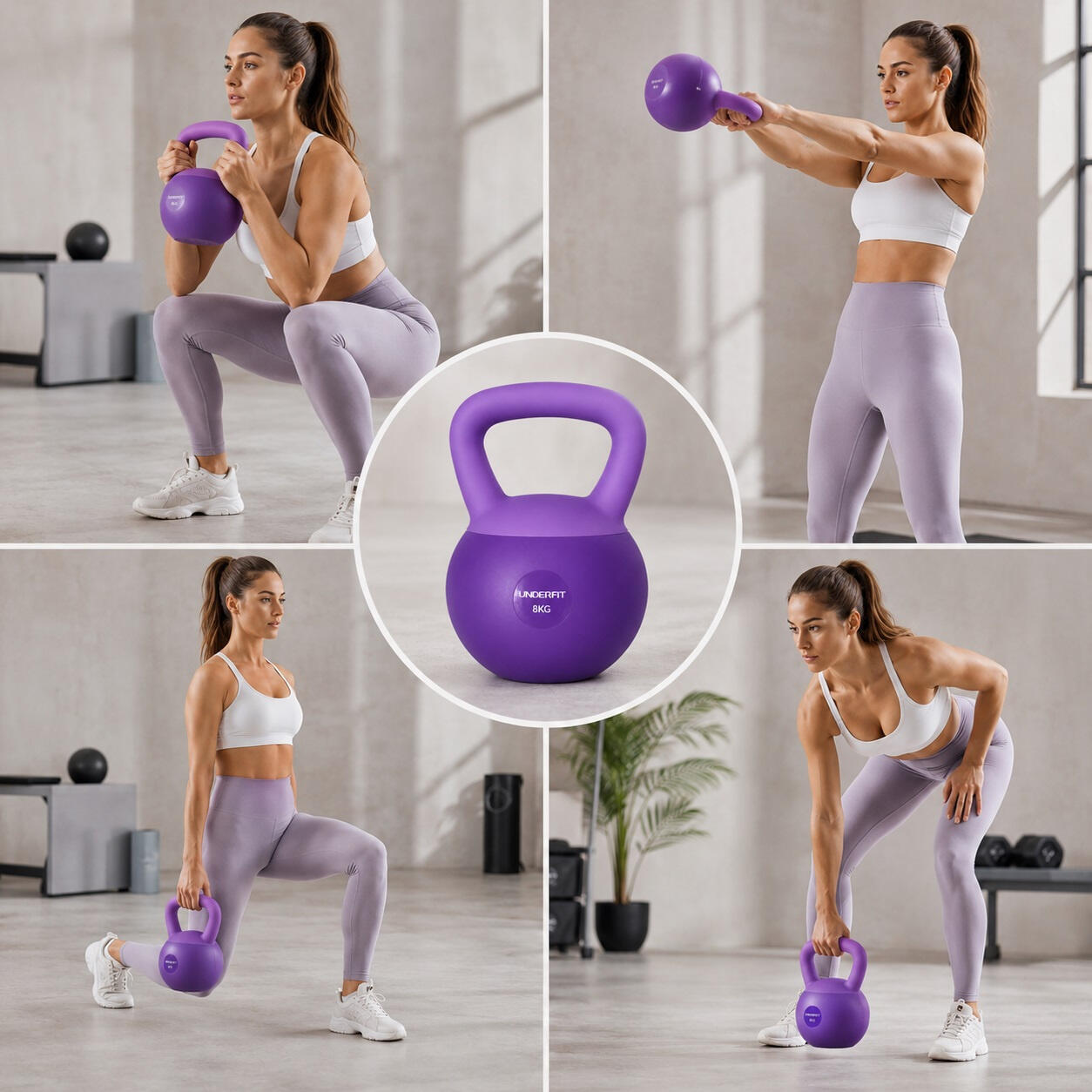 Kettlebells Soft UNDERFIT 8 kg - Dark Violet 11/15
