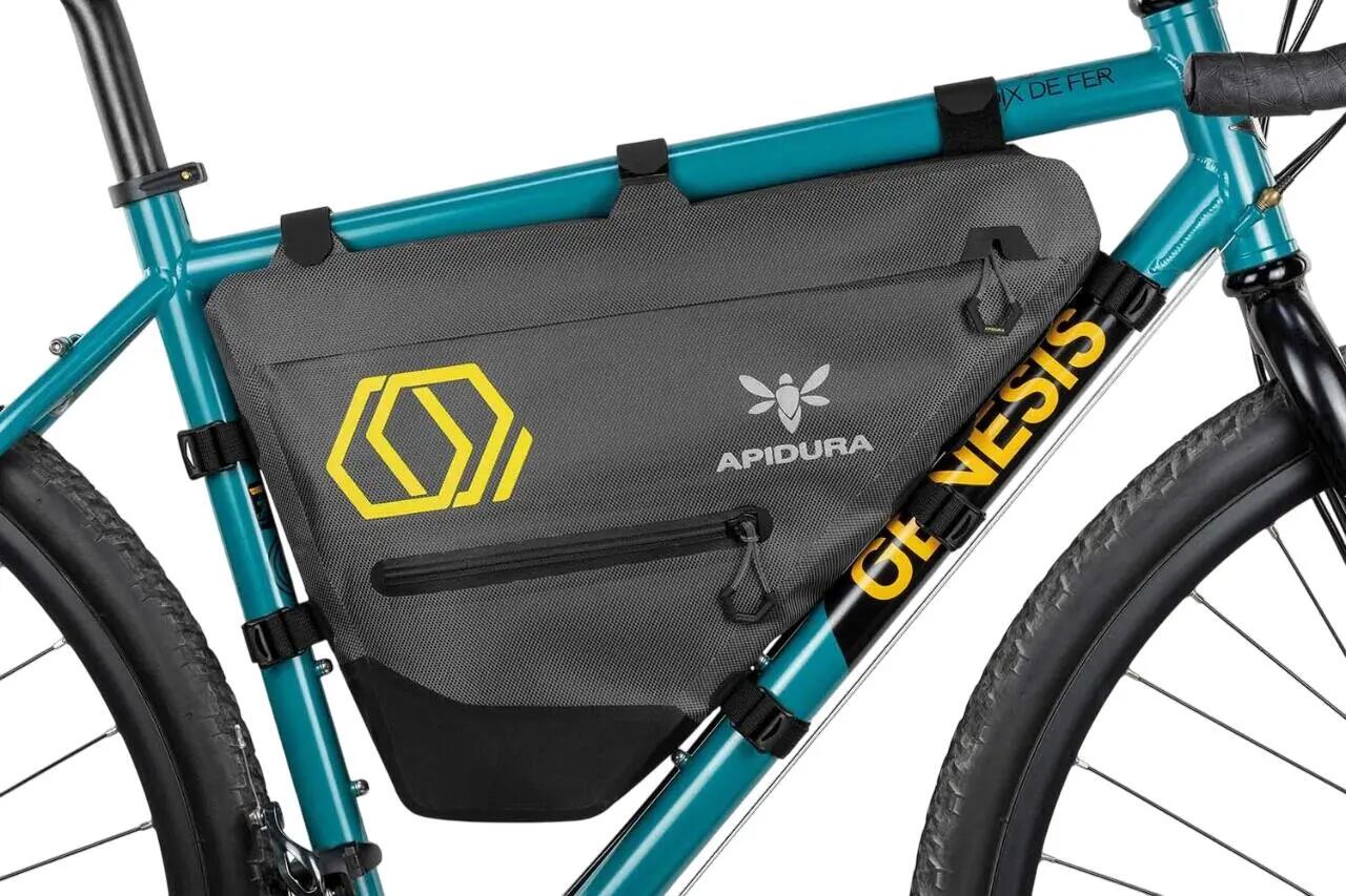 Geanta cadru bicicleta Expedition Full Frame Pack 14 litri - gri negru galben 3/5