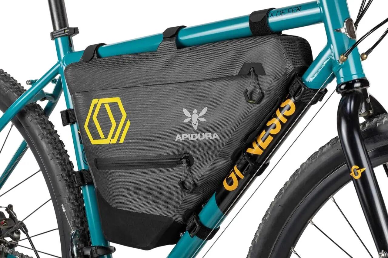 Geanta cadru bicicleta Expedition Full Frame Pack 14 litri - gri negru galben 2/5