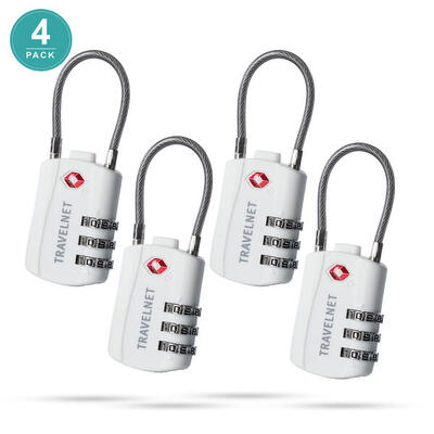 Travelnet Lucchetto da viaggio TSA con combinazione Set da 4