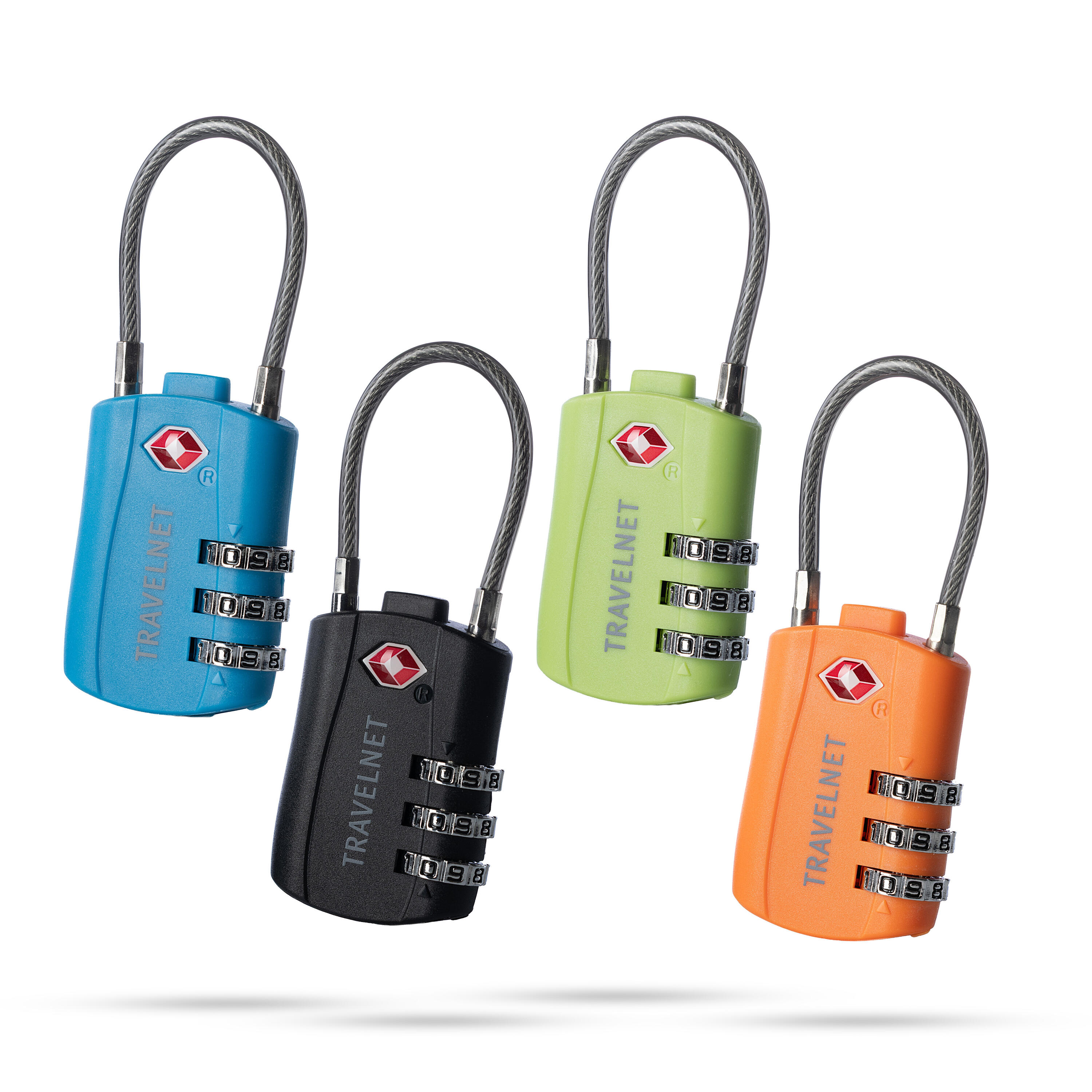 Travelnet Lucchetto da viaggio TSA con combinazione Set da 4 5/7
