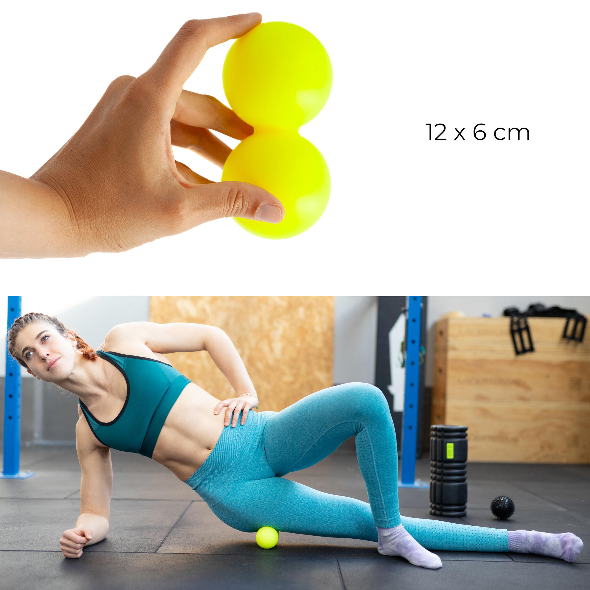 Palline Massaggio Muscolare, Palla Doppia riccio e liscia per Automassaggio 3/7