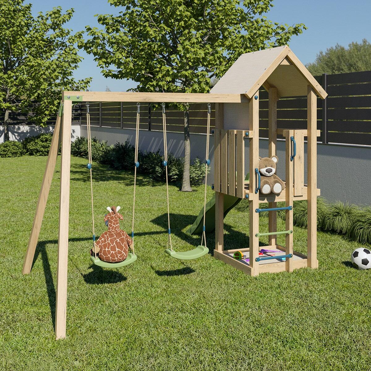 Aire de jeux en bois EASY XPERIENCE 2TRIGANO - 6 enfants 4/4
