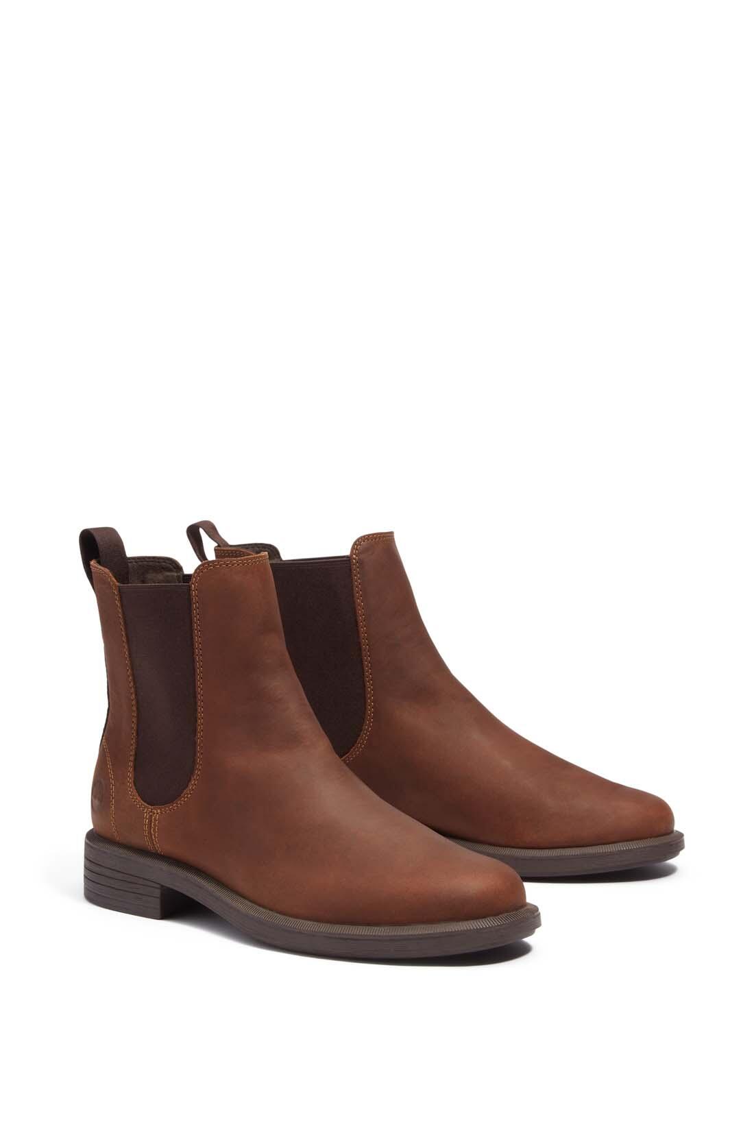 laars voor vrouwen, slip-on leer, Verona Square, bruin 2/5