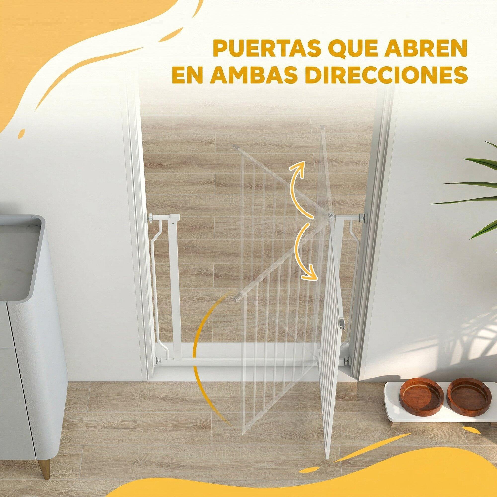 Barrera de Seguridad PawHut 85x1.5x76 cm Blanco 4/5