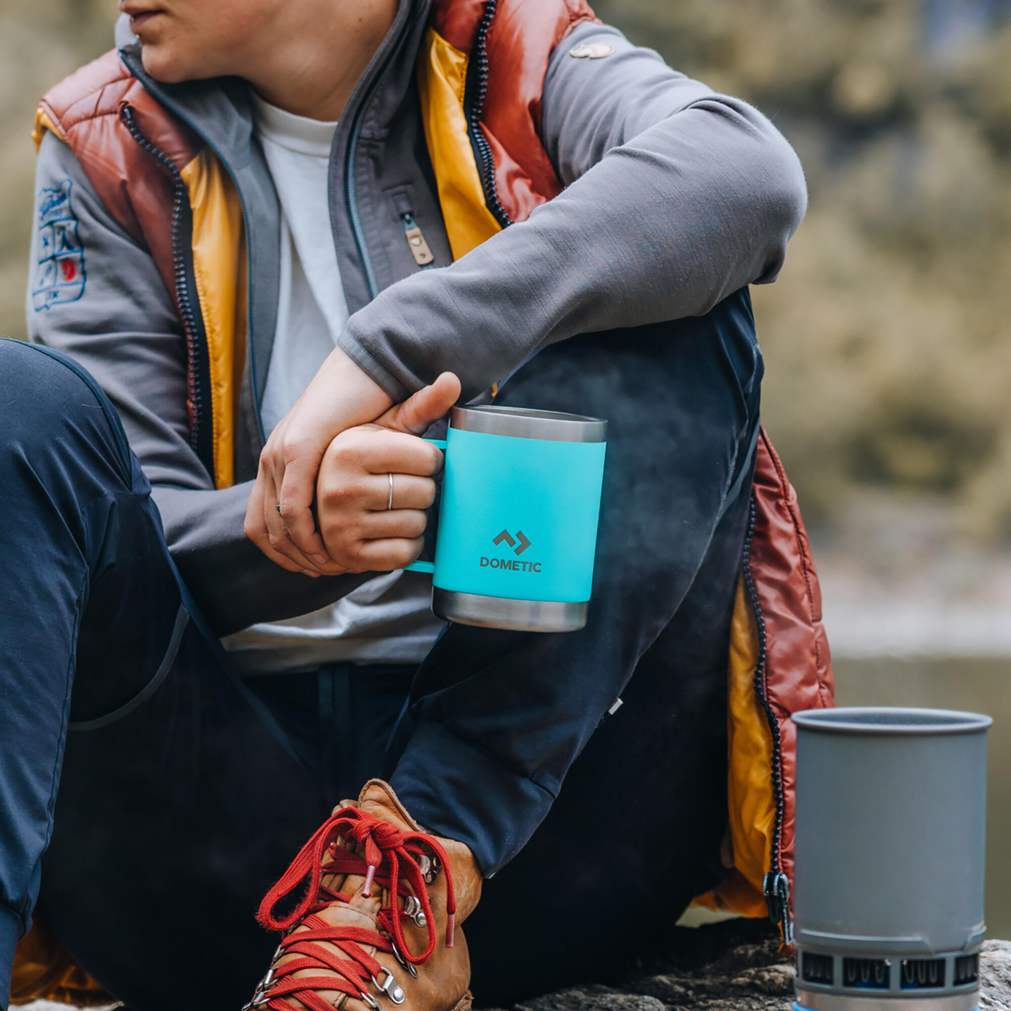 Mug isotherme - outdoor - 450 ml double paroi étanche - bleu clair 5/7