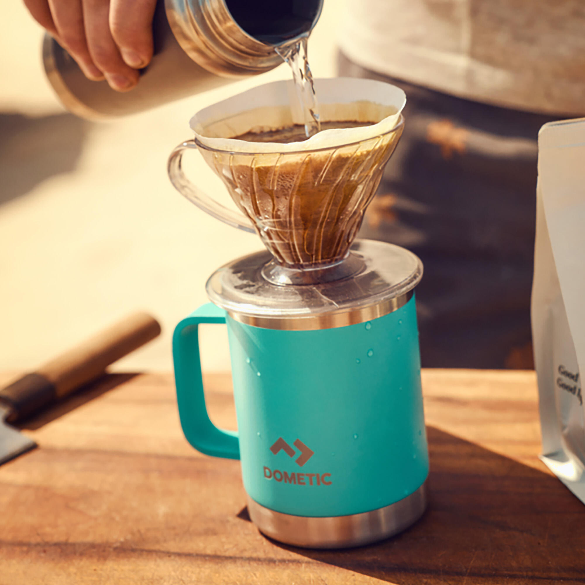 Mug isotherme - outdoor - 450 ml double paroi étanche - bleu clair 4/7