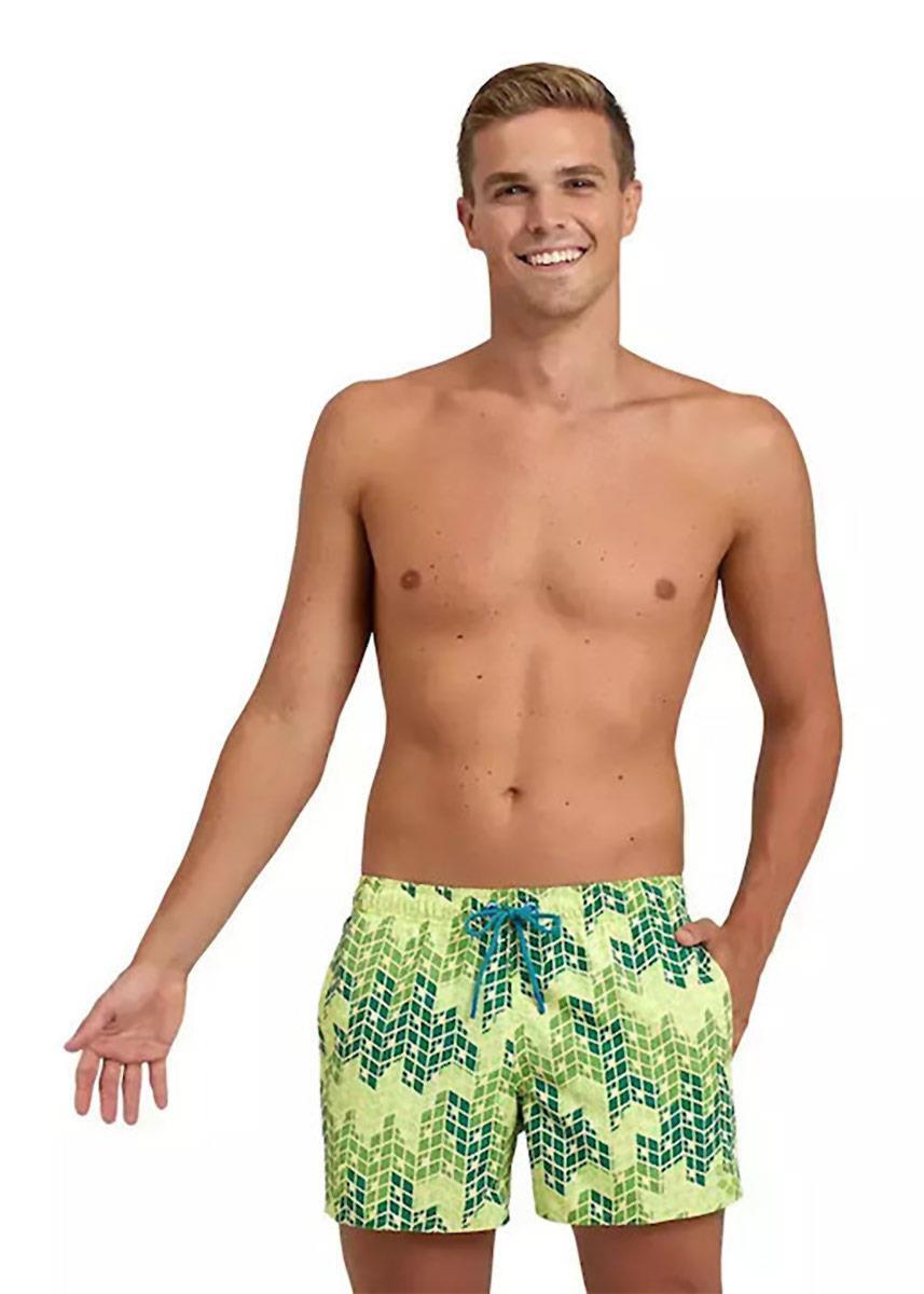 Bermuda de praia masculina Arena - Verde claro/Multicolorido - Tamanho XXL 2/6