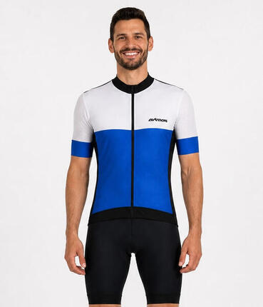 Herren Fahrradtrikot Kurzarm Radtrikot Pro Team Line III Blau Weiss