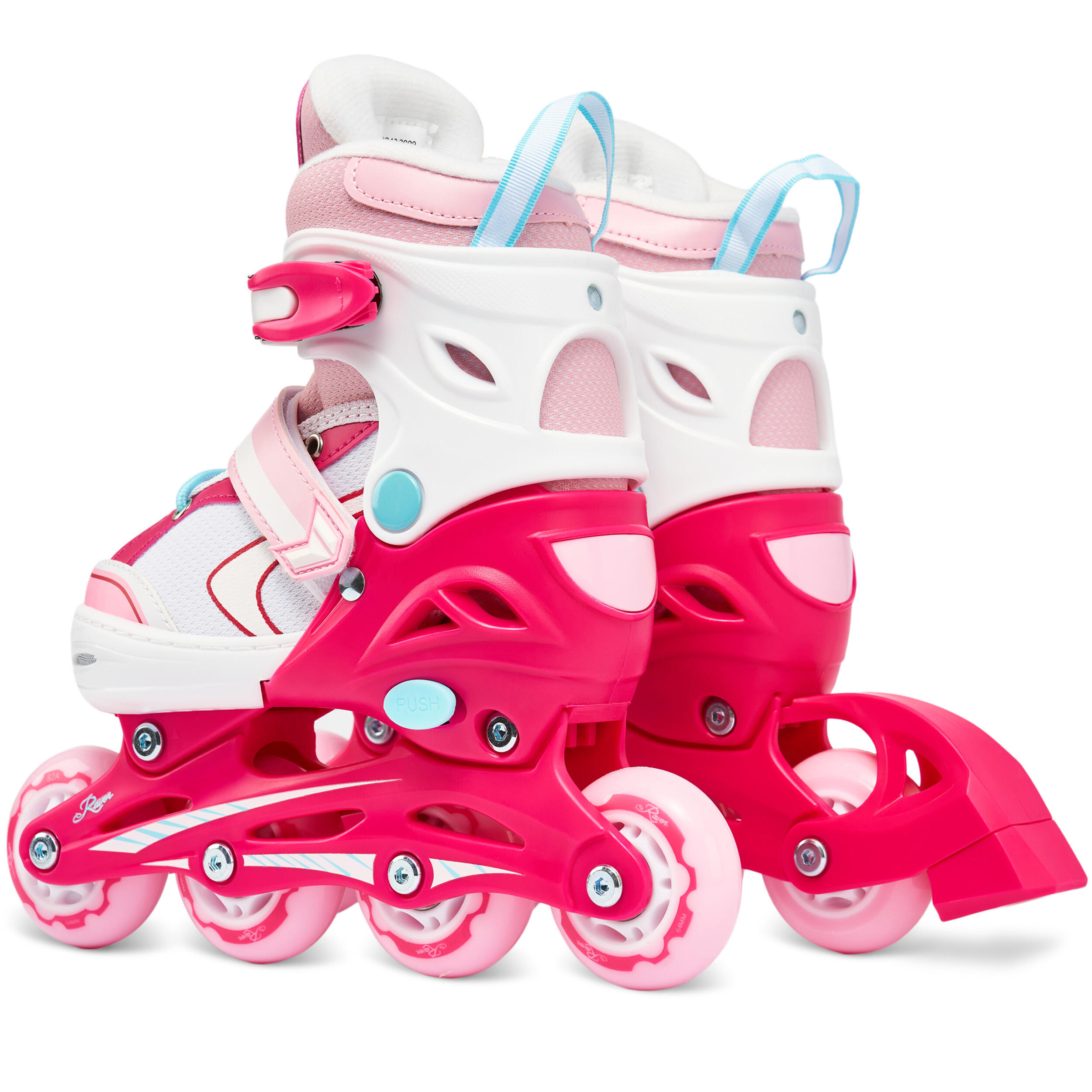 Patines Ajustable 4en1 Luminoso Rueda Lia Blanco/Rosa 3/9