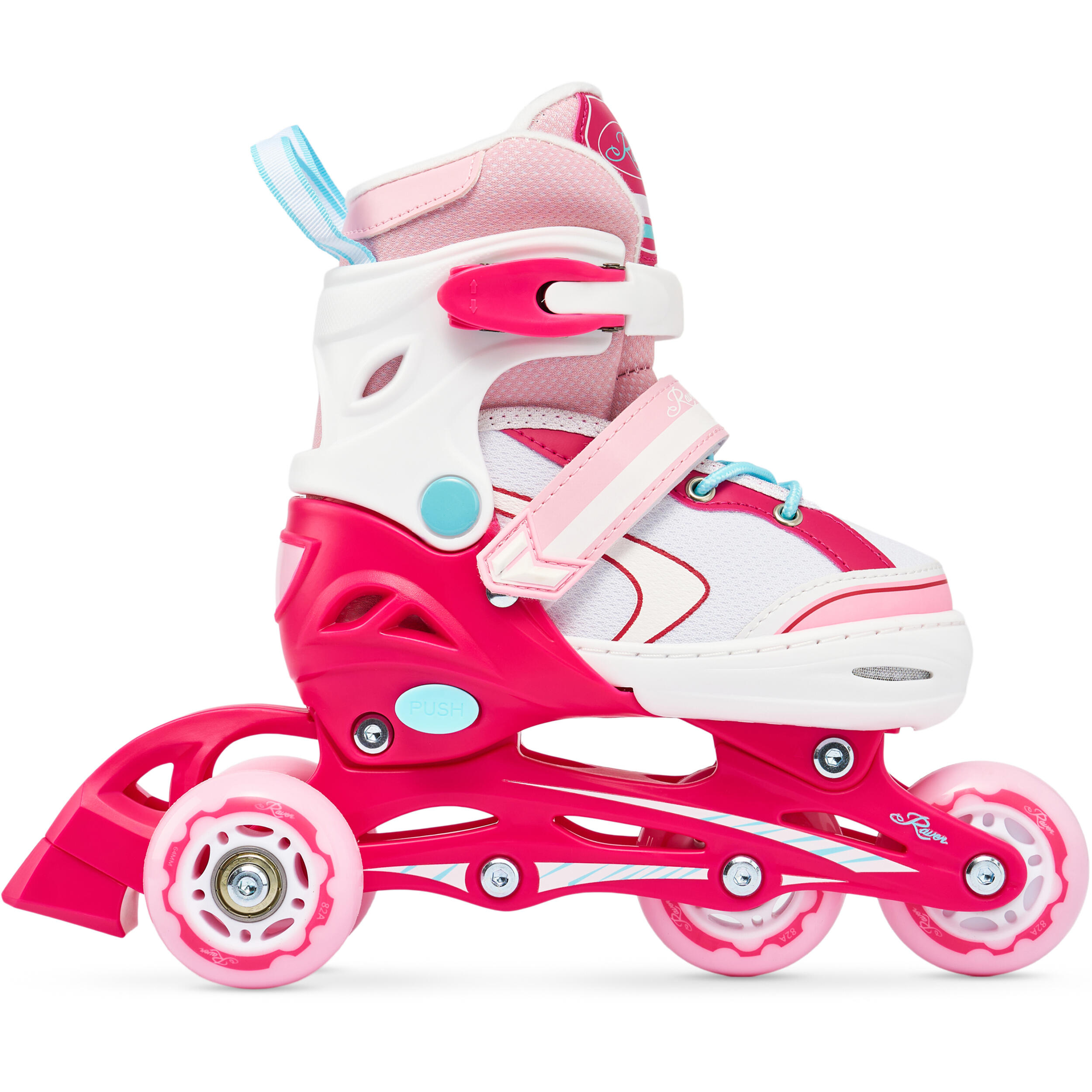 Patines Ajustable 4en1 Luminoso Rueda Lia Blanco/Rosa 5/9