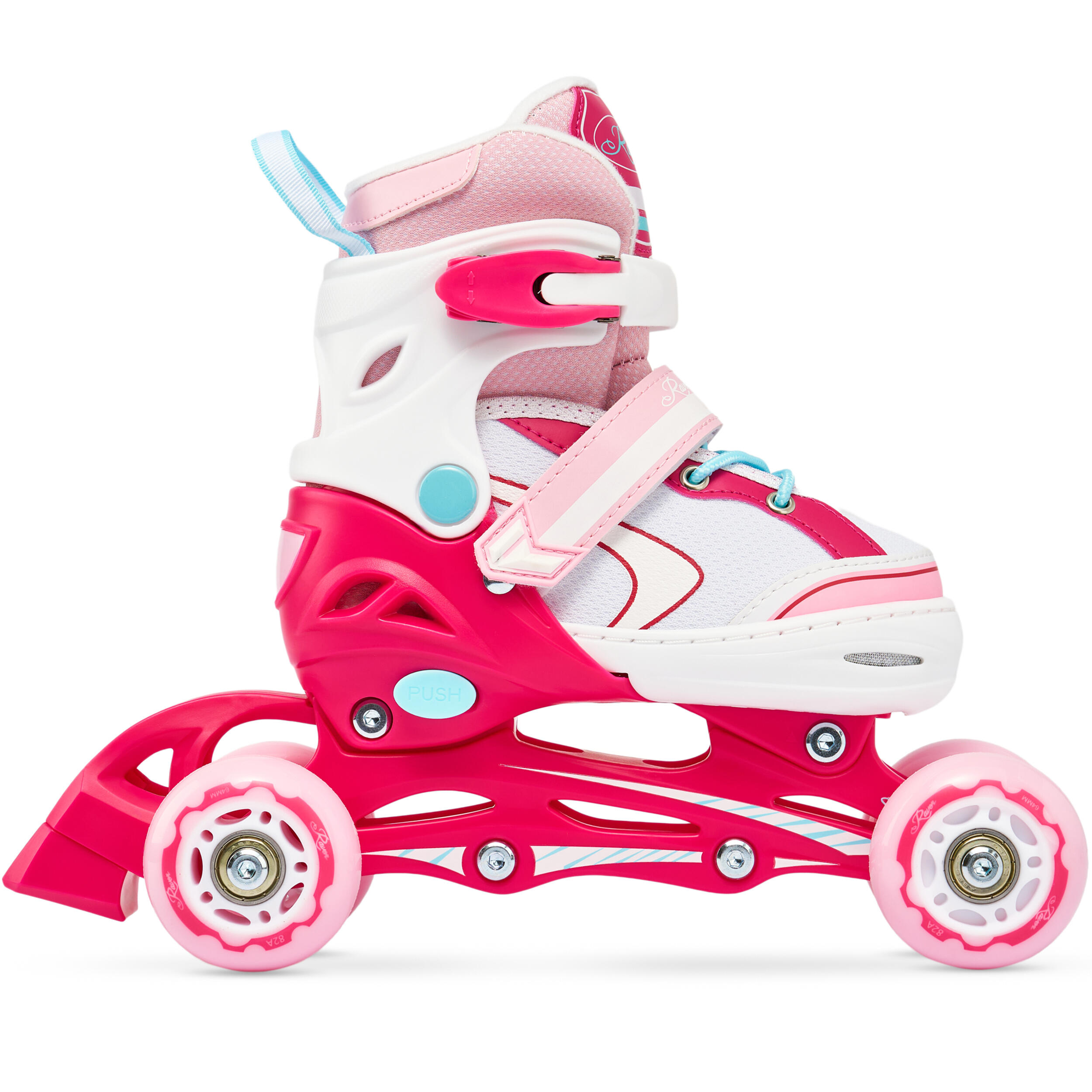 Patines Ajustable 4en1 Luminoso Rueda Lia Blanco/Rosa 4/9