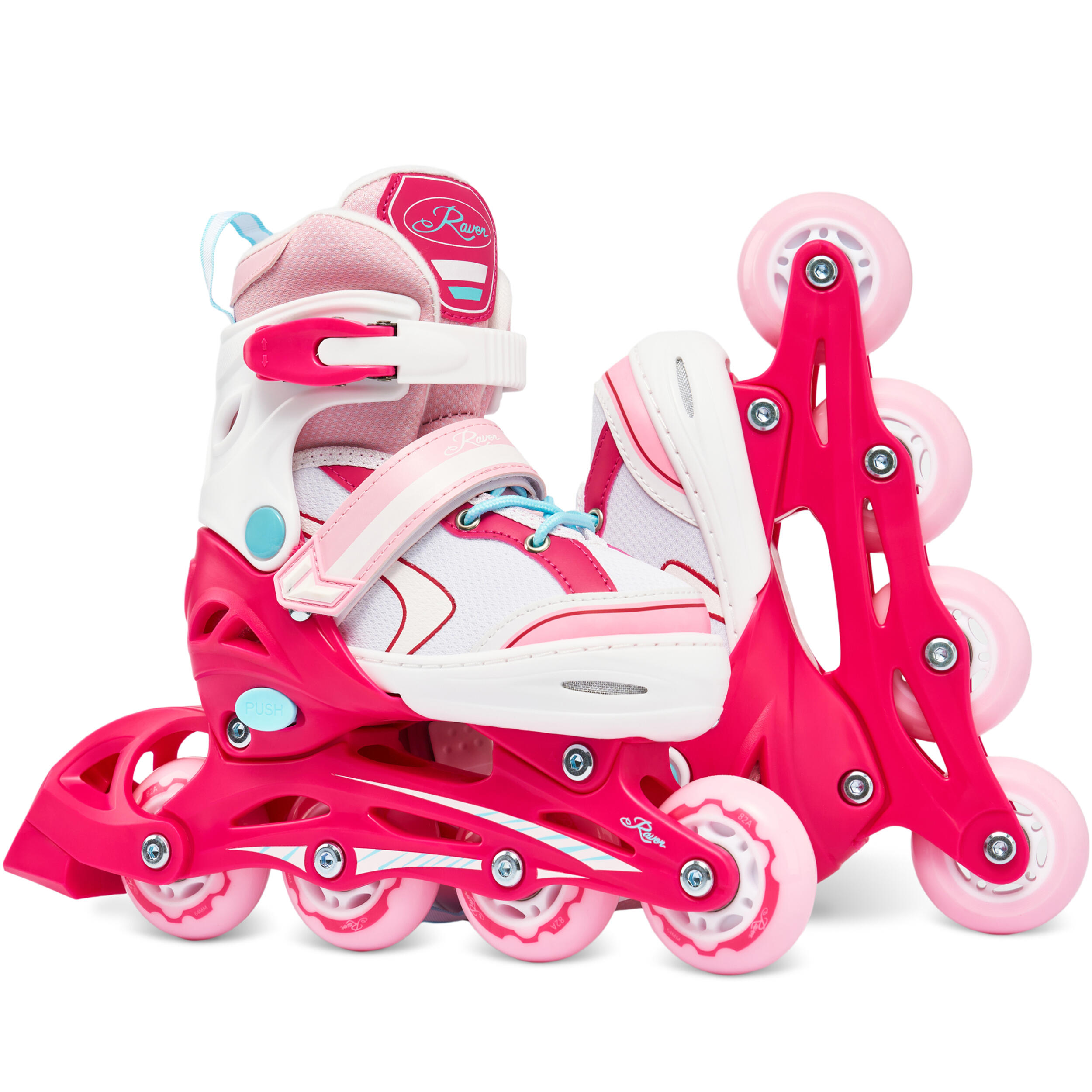 Patines Ajustable 4en1 Luminoso Rueda Lia Blanco/Rosa 2/9