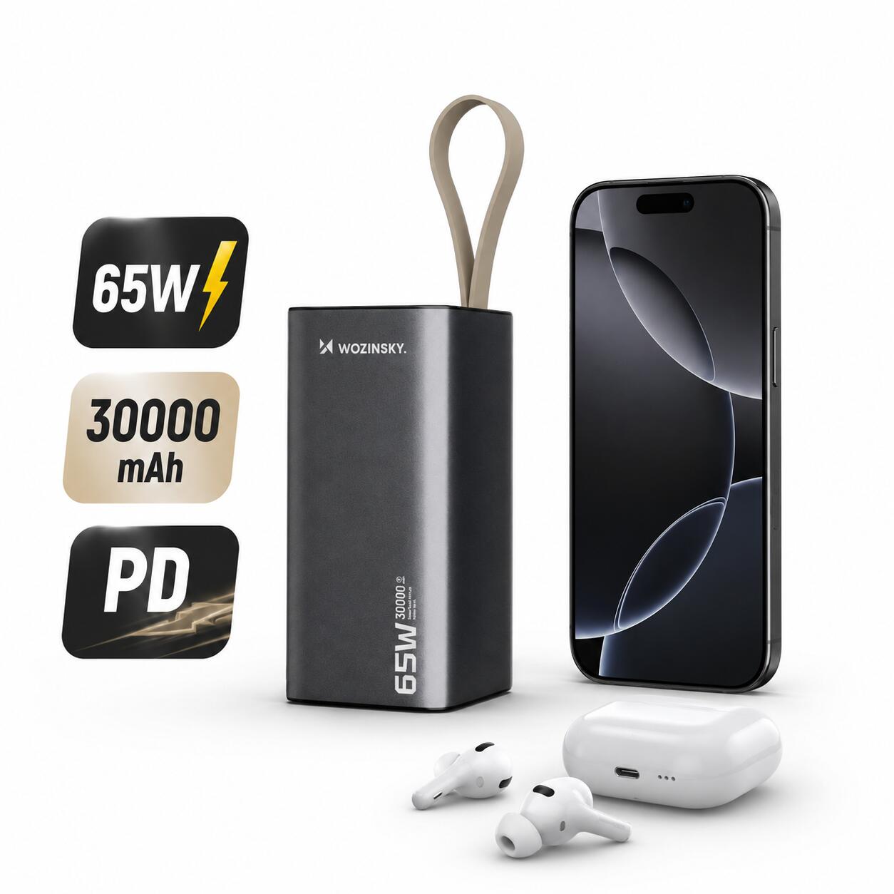 POWERBANK WOZINSKY 30000 mAh 2xUSB-C 65W 4/7
