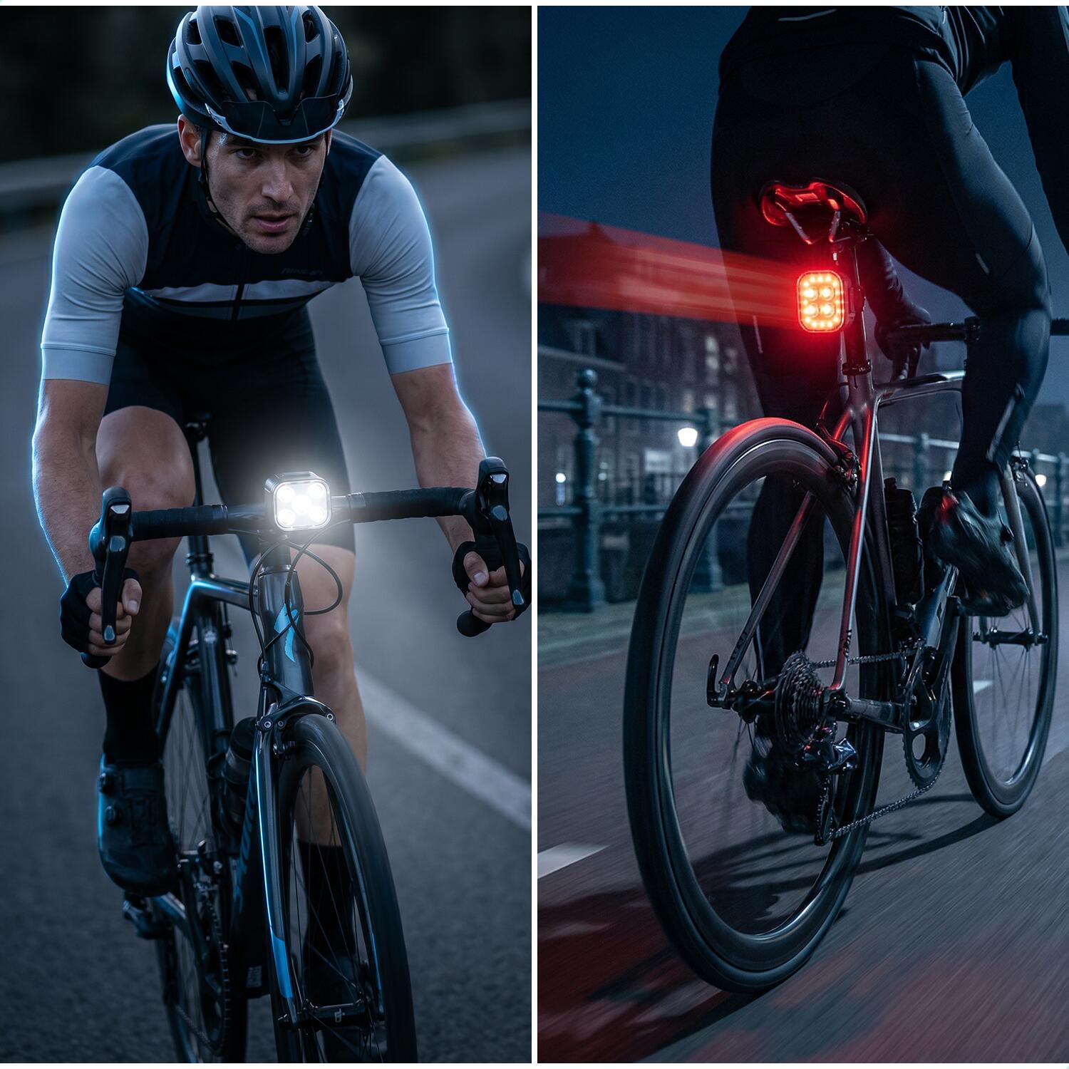 Fahrradbeleuchtung 4x Set - LED Vorder- und Rücklicht - USB Aufladbar 2/8