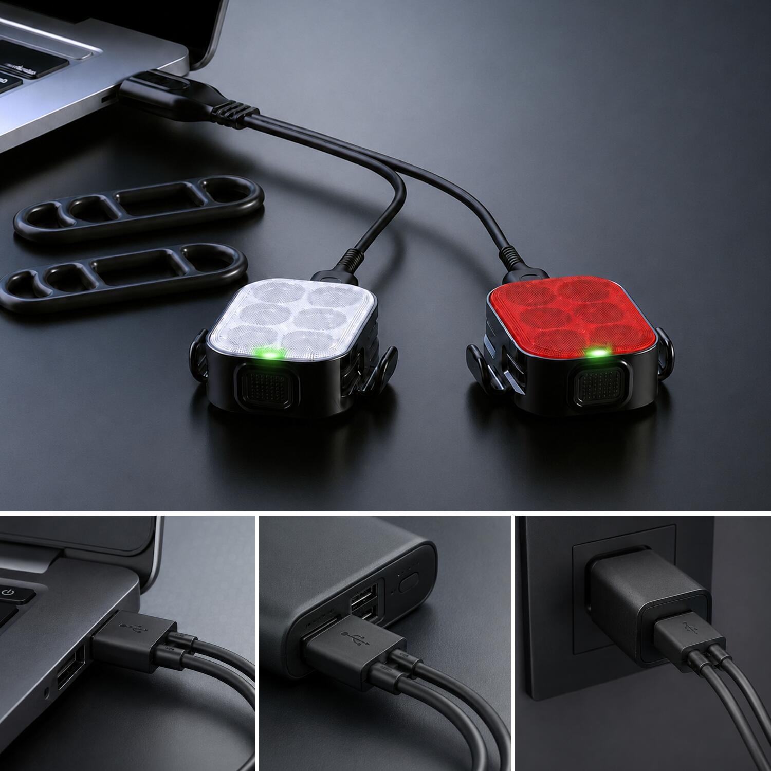 Fietsverlichting Set – LED Voor en Achterlicht – USB Oplaadbaar 7/8