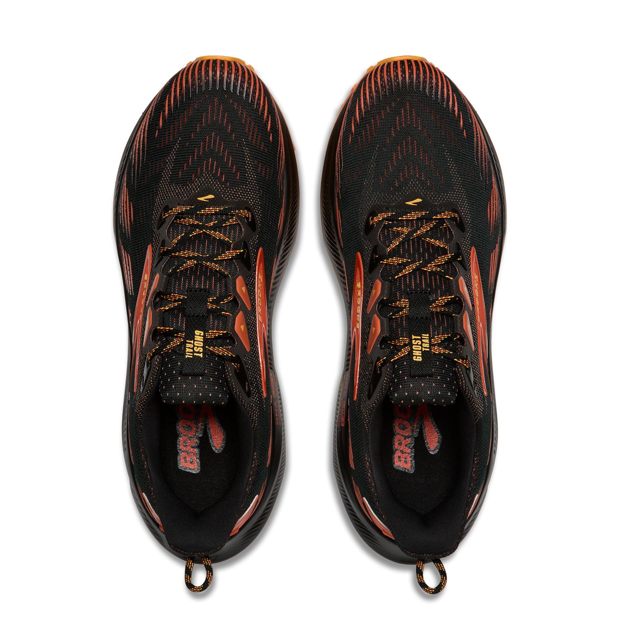 Scarpe running Uomo Ghost Trail nero rosso arancio 4/5