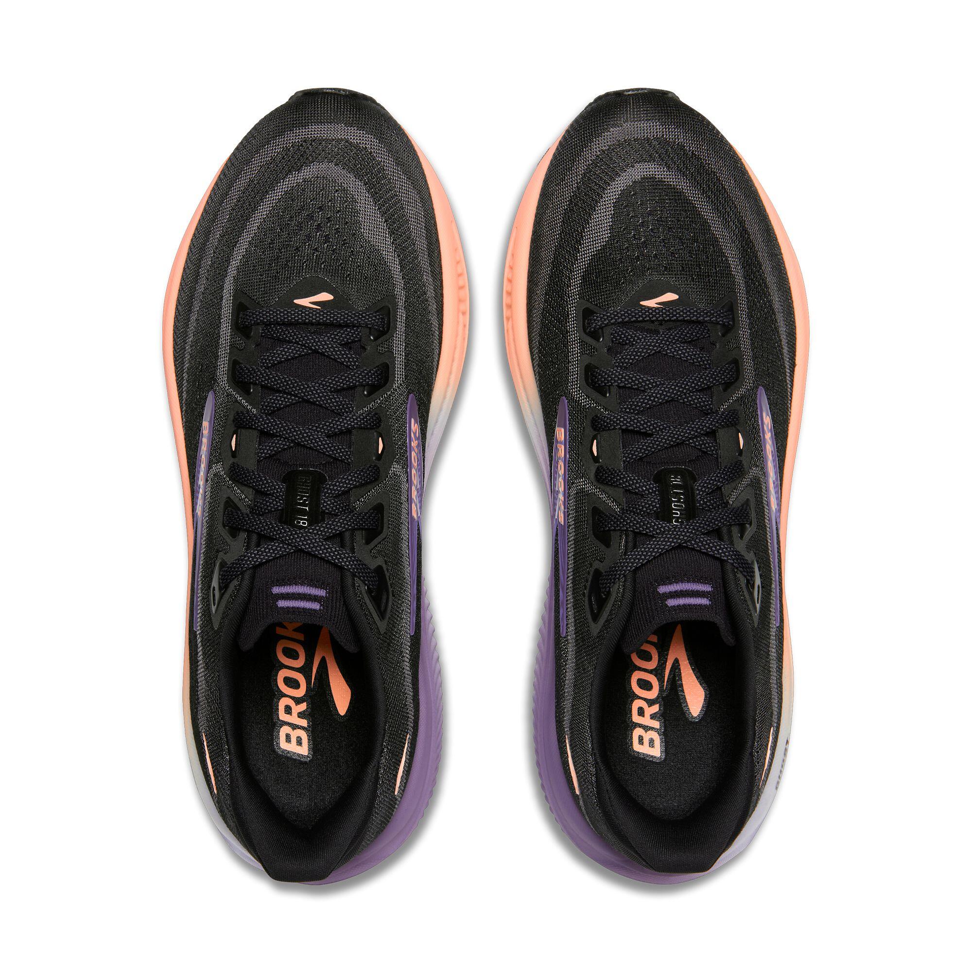 Hardlopenshoen Dames Ghost 18 zwart perzik paars 4/5