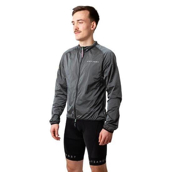 Herren - Gravel - Windjacke - leicht, Reißverschluss - grau