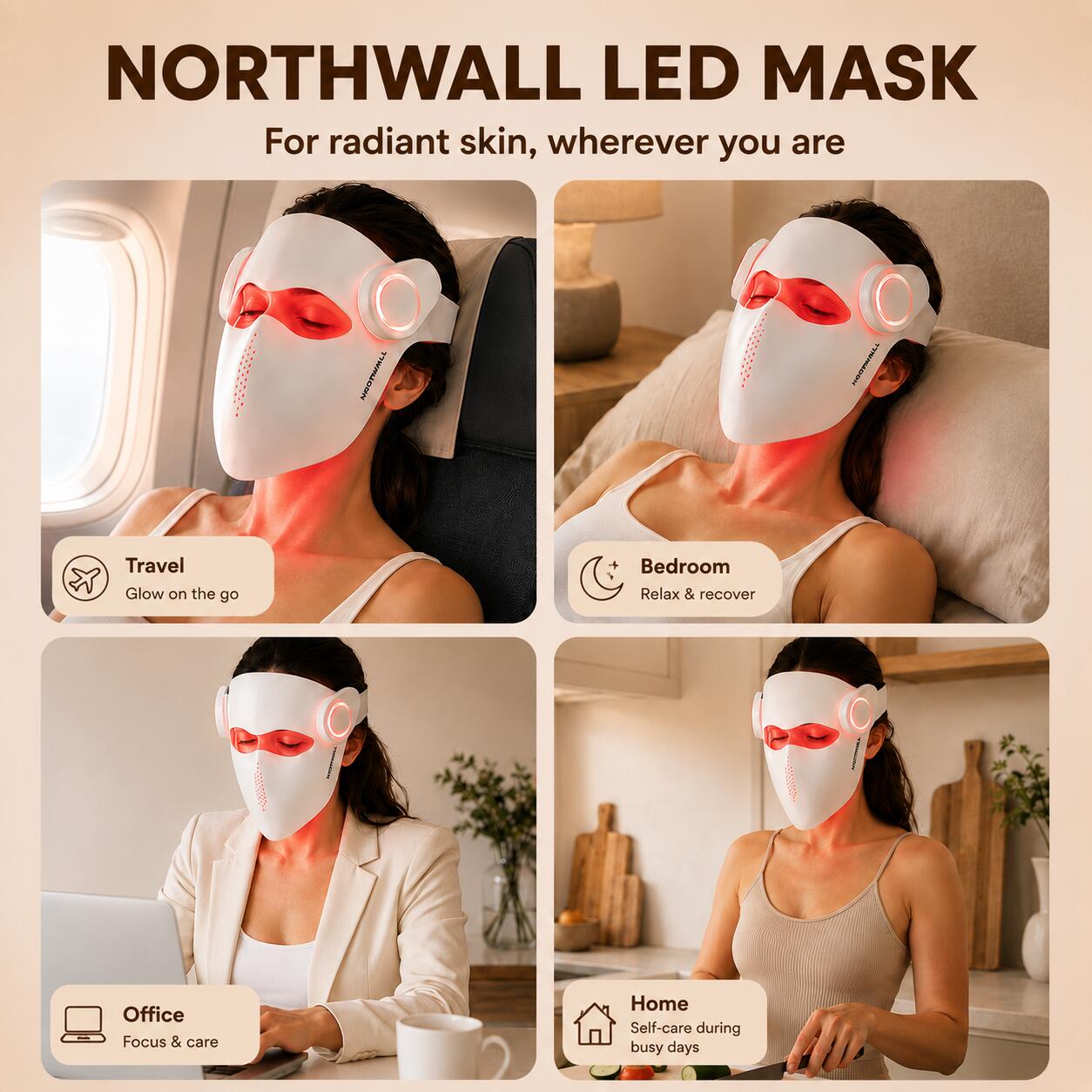 Máscara facial LED - Terapia com luz vermelha 5/9