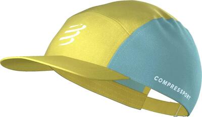 Compressport 5-panel pet geel/blauw