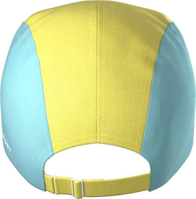Compressport 5-panel pet geel/blauw 3/4